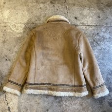 画像2: FAUX MOUTON DECORATIVE DESIGN ZIP UP JACKET / Ladies M (2)