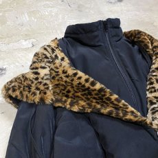 画像3: LEOPARD HOODIE LAYERED PADDING JACKET / Mens M(L) (3)