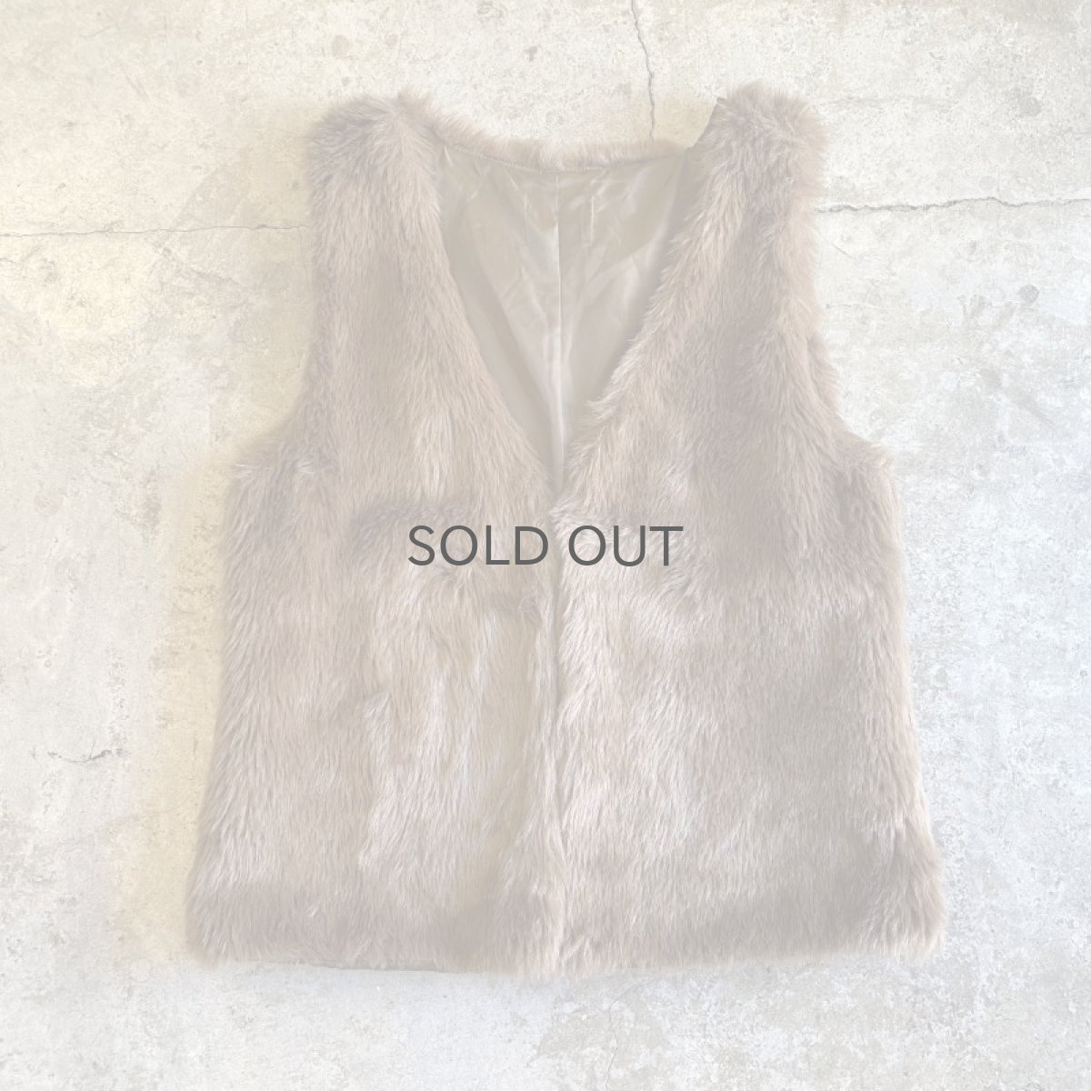 画像1: BROWN COLOR FAUX FUR DESIGN VEST / Ladies M (1)