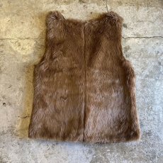 画像2: BROWN COLOR FAUX FUR DESIGN VEST / Ladies M (2)