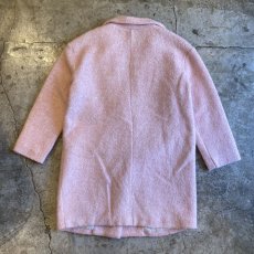 画像2: PINK COLOR QUILTING LINING DESIGN WOOL DOUBLE JACKET / Ladies L (2)