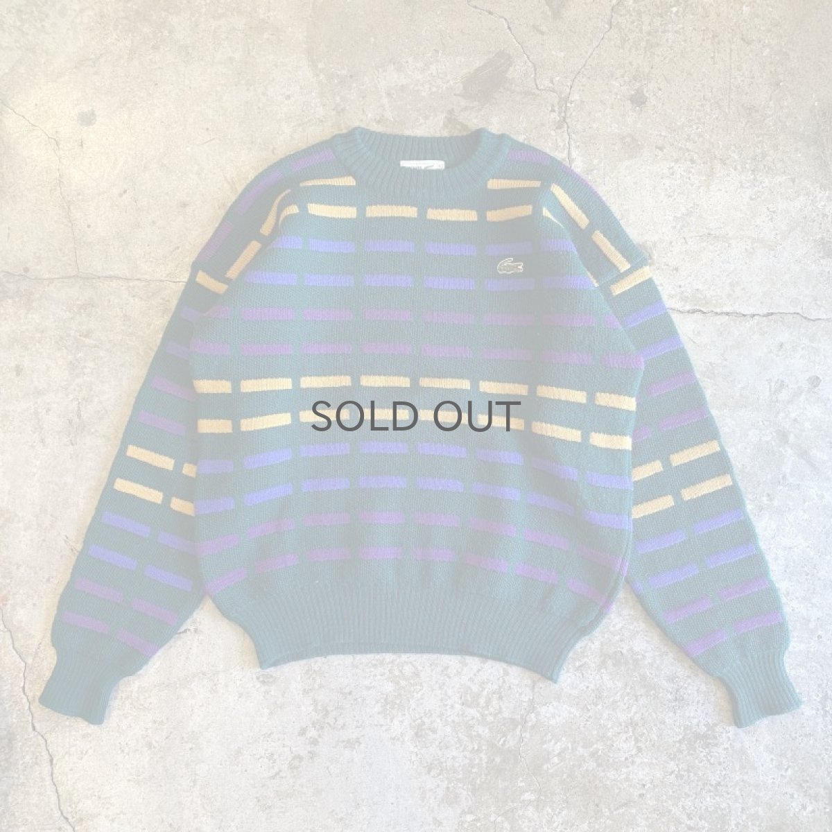 画像1: 【LACOSTE】ALL OVER PATTERN COLOR KNIT SWEATER / Ladies L (1)