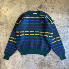 画像1: 【LACOSTE】ALL OVER PATTERN COLOR KNIT SWEATER / Ladies L (1)