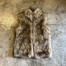 画像1: MIX COLOR FAUX FUR DESIGN VEST / Ladies M (1)