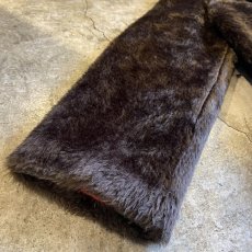 画像6: 60's~70's FAUX FUR DOUBLE DESIGN BROWN COLOR COAT / Ladies L (6)