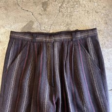 画像6: MULTI STRIPE PATTERN 2 TUCK DESIGN TAPERED PANTS / W29 (6)