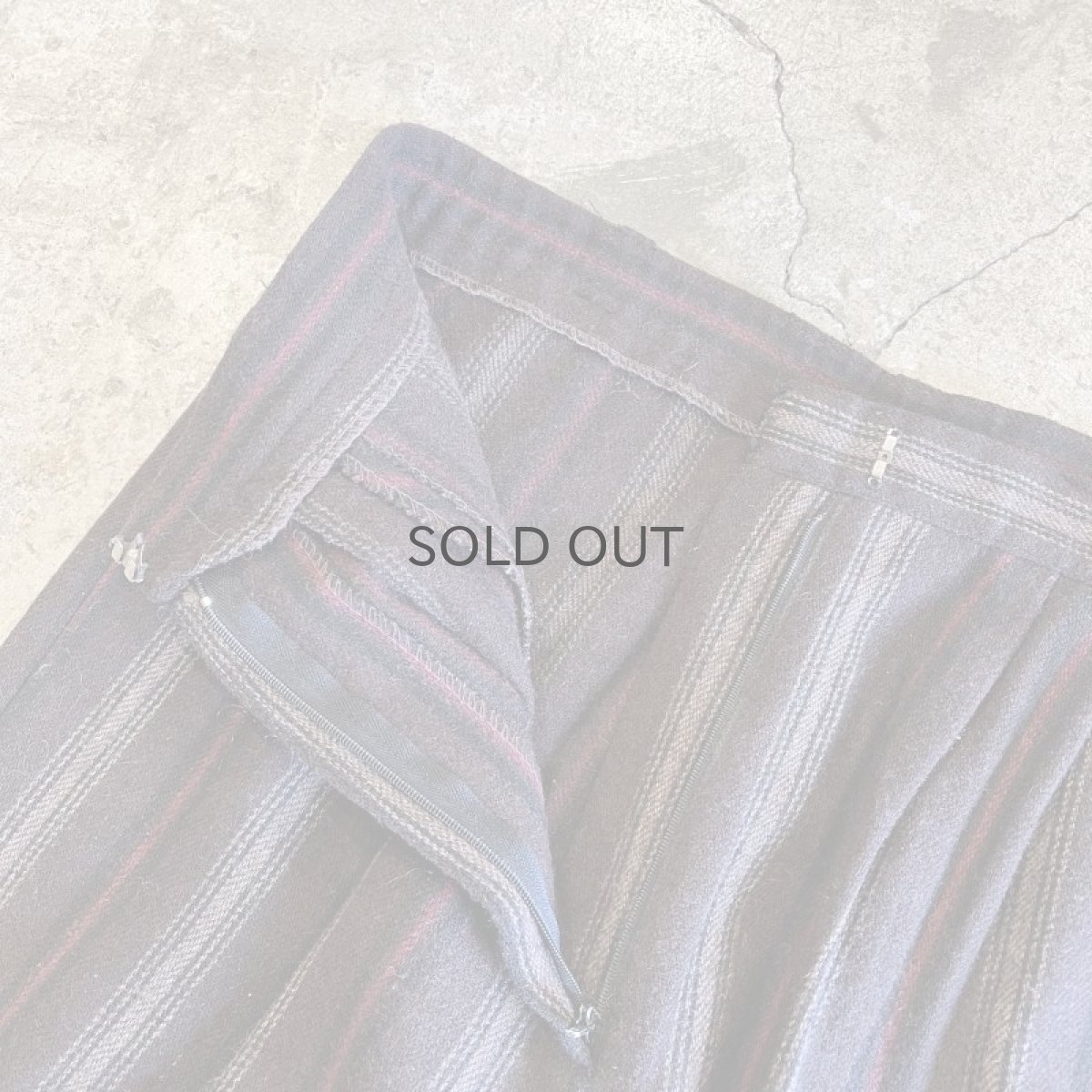 画像8: MULTI STRIPE PATTERN 2 TUCK DESIGN TAPERED PANTS / W29 (8)