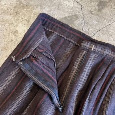 画像8: MULTI STRIPE PATTERN 2 TUCK DESIGN TAPERED PANTS / W29 (8)