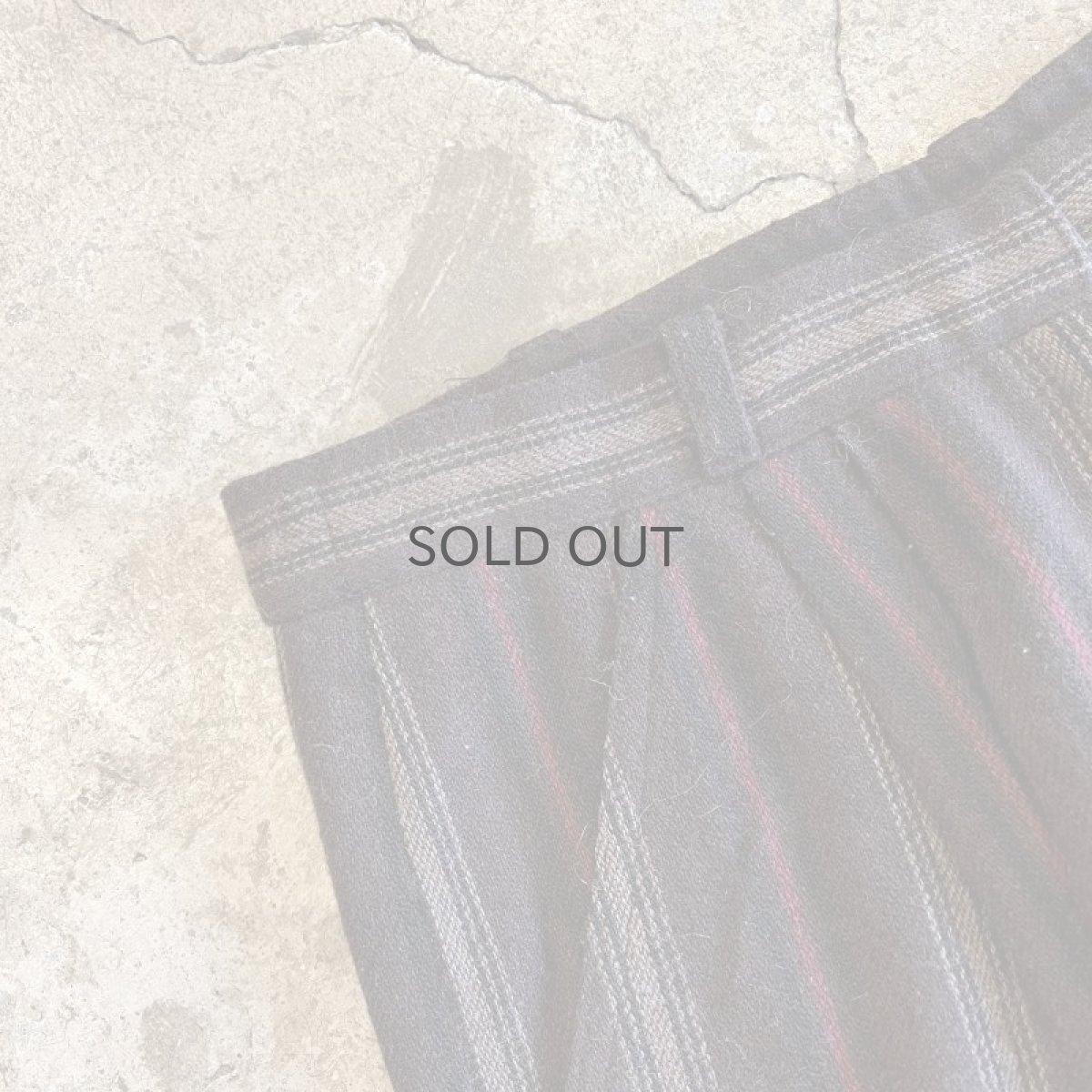 画像7: MULTI STRIPE PATTERN 2 TUCK DESIGN TAPERED PANTS / W29 (7)