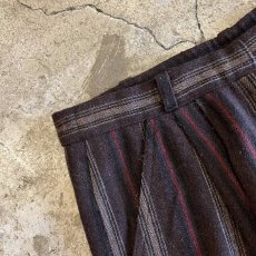 画像7: MULTI STRIPE PATTERN 2 TUCK DESIGN TAPERED PANTS / W29 (7)