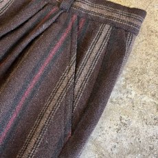 画像5: MULTI STRIPE PATTERN 2 TUCK DESIGN TAPERED PANTS / W29 (5)