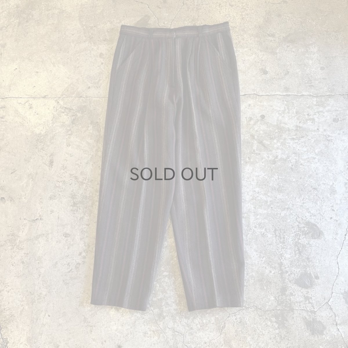 画像1: MULTI STRIPE PATTERN 2 TUCK DESIGN TAPERED PANTS / W29 (1)