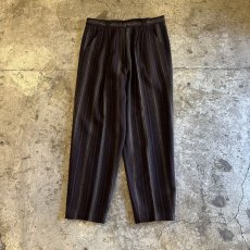 画像1: MULTI STRIPE PATTERN 2 TUCK DESIGN TAPERED PANTS / W29 (1)