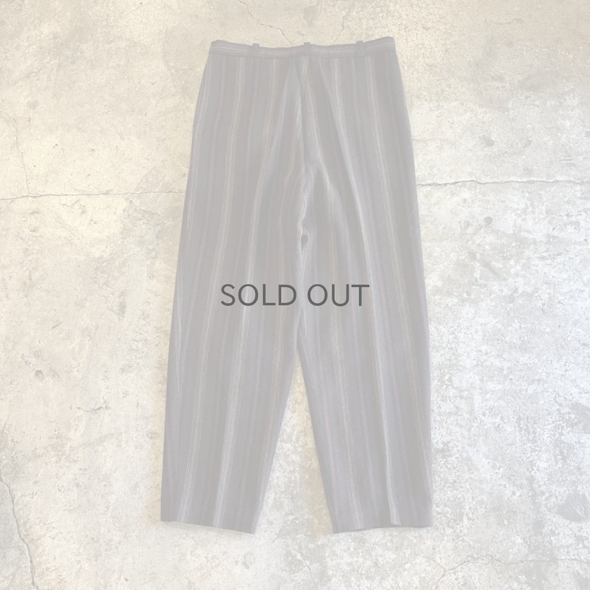 画像2: MULTI STRIPE PATTERN 2 TUCK DESIGN TAPERED PANTS / W29 (2)