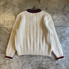 画像2: 【RALPH LAUREN】POINT COLOR LINE DESIGN V NECK KNIT SWEATER / Ladies L (2)