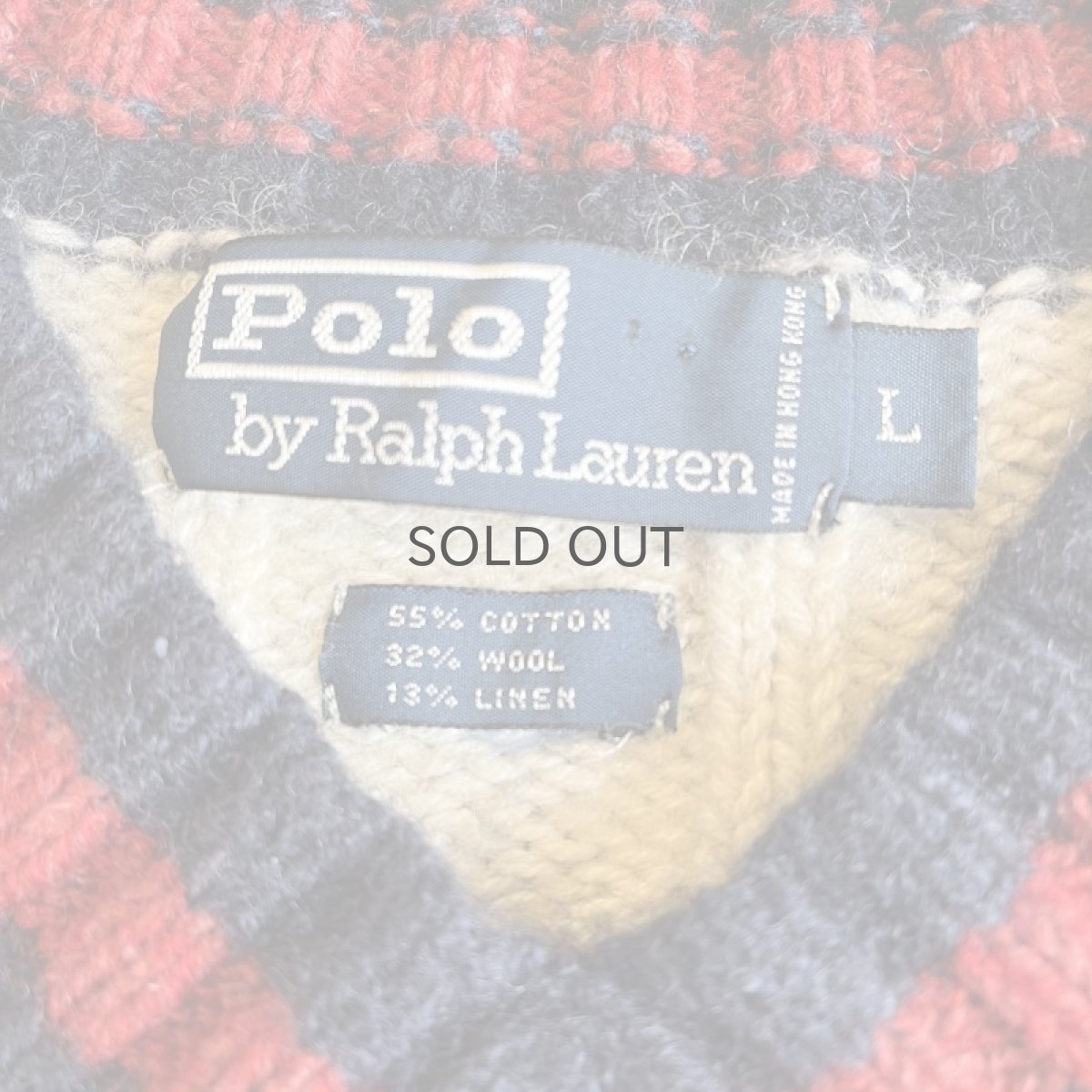 画像9: 【RALPH LAUREN】POINT COLOR LINE DESIGN V NECK KNIT SWEATER / Ladies L (9)