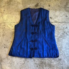 画像1: ALL OVER PATTERN CHINA DESIGN VEST / Ladies M (1)