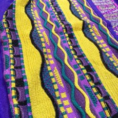 画像5: "ATTENTION" 3D STRIPE PATTERN KNIT SWEATER / Mens L (5)