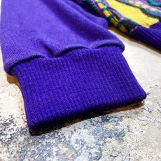 画像7: "ATTENTION" 3D STRIPE PATTERN KNIT SWEATER / Mens L (7)