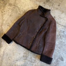 画像4: REAL MOUTON BROWN COLOR DESIGN JACKET / Ladies M (4)