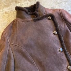 画像3: REAL MOUTON BROWN COLOR DESIGN JACKET / Ladies M (3)