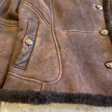 画像13: REAL MOUTON BROWN COLOR DESIGN JACKET / Ladies M (13)