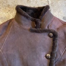 画像5: REAL MOUTON BROWN COLOR DESIGN JACKET / Ladies M (5)