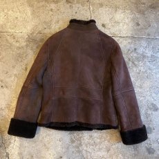 画像2: REAL MOUTON BROWN COLOR DESIGN JACKET / Ladies M (2)