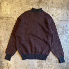 画像2: 2 TONE COLOR DESIGN HALF NECK KNIT SWEATER / Ladies L (2)