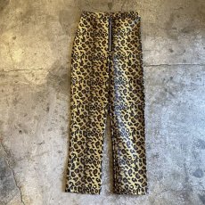 画像1: LEOPARD PATTERN FAUX LEATHER DESIGN PANTS / W25 (1)