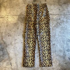 画像2: LEOPARD PATTERN FAUX LEATHER DESIGN PANTS / W25 (2)