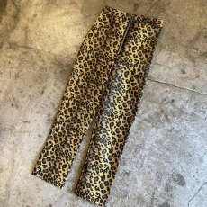 画像4: LEOPARD PATTERN FAUX LEATHER DESIGN PANTS / W25 (4)