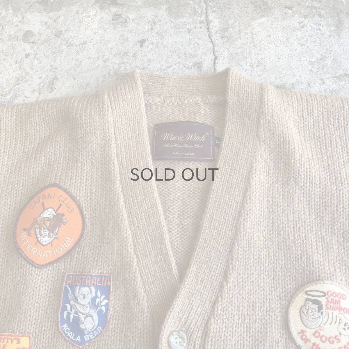 画像7: 【Wiz&Witch】OLD PATCH KNIT CARDIGAN / OS (7)