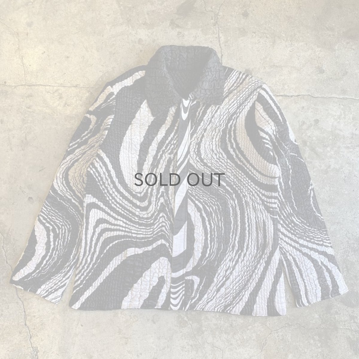画像1: REVERSIBLE MONOCHROME MARBLE PATTERN DESIGN JACKET / Ladies L (1)