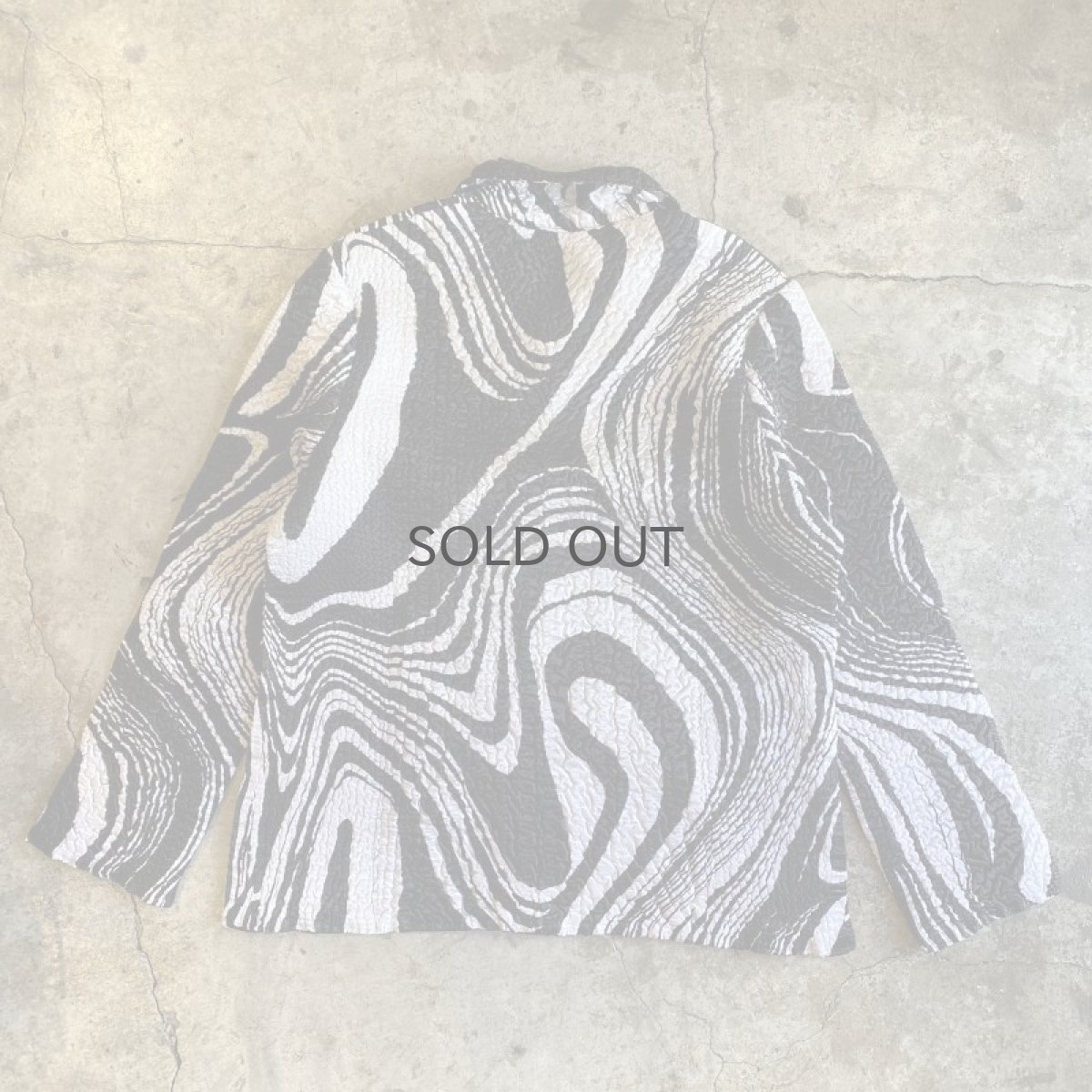 画像2: REVERSIBLE MONOCHROME MARBLE PATTERN DESIGN JACKET / Ladies L (2)
