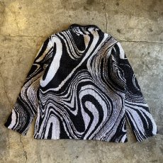 画像2: REVERSIBLE MONOCHROME MARBLE PATTERN DESIGN JACKET / Ladies L (2)