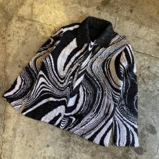 画像6: REVERSIBLE MONOCHROME MARBLE PATTERN DESIGN JACKET / Ladies L (6)