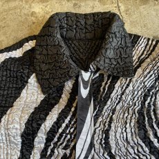 画像7: REVERSIBLE MONOCHROME MARBLE PATTERN DESIGN JACKET / Ladies L (7)