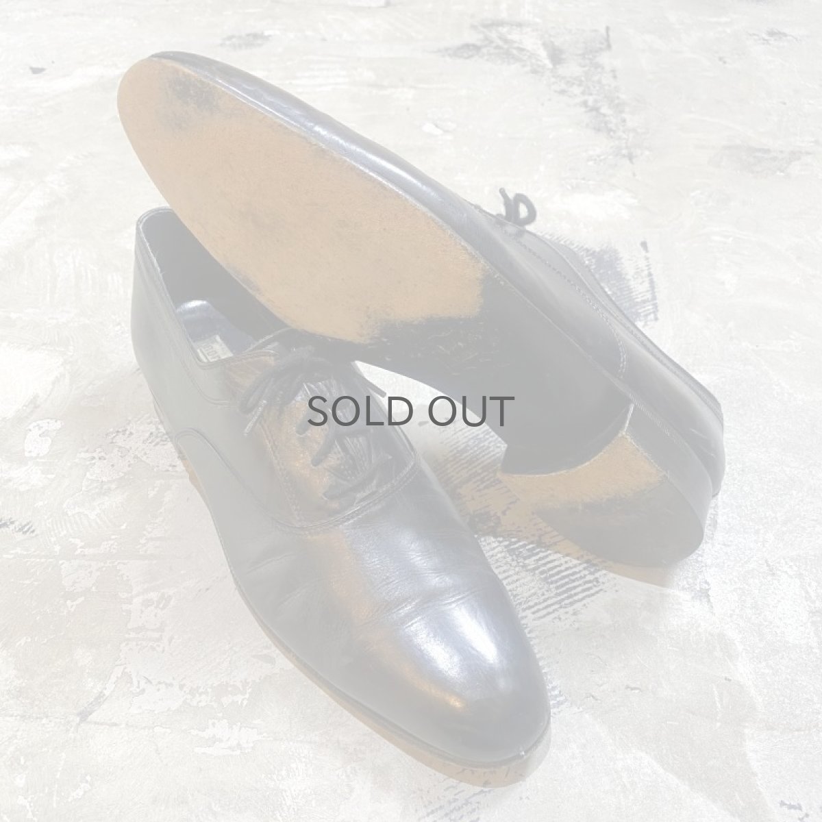 画像2: PLANE TOE LEATHER DRESS SHOES / 9.5 / MADE IN ITALY (2)