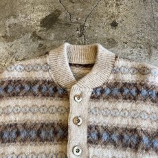 画像8: ALL OVER NORDIC PATTERN 3 BUTTON DESIGN KNIT SWEATER / Ladies M (8)