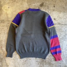 画像2: OLD【FILA】COLOR DESIGN LINE KNIT TOPS / Ladies L / MADE IN ITALY (2)