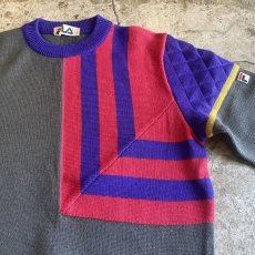 画像5: OLD【FILA】COLOR DESIGN LINE KNIT TOPS / Ladies L / MADE IN ITALY (5)