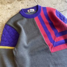 画像3: OLD【FILA】COLOR DESIGN LINE KNIT TOPS / Ladies L / MADE IN ITALY (3)