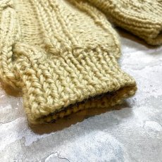 画像7: STRAW YELLOR COLOR CABLE KNIT SWEATER / Mens L (7)