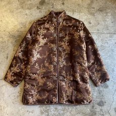 画像1: ALL OVER PATTERN BROWN COLOR CHINA JACKET / Ladies M (1)