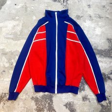 画像1: 80's EURO RETRO PATTERN TRACK JACKET / Mens L (1)