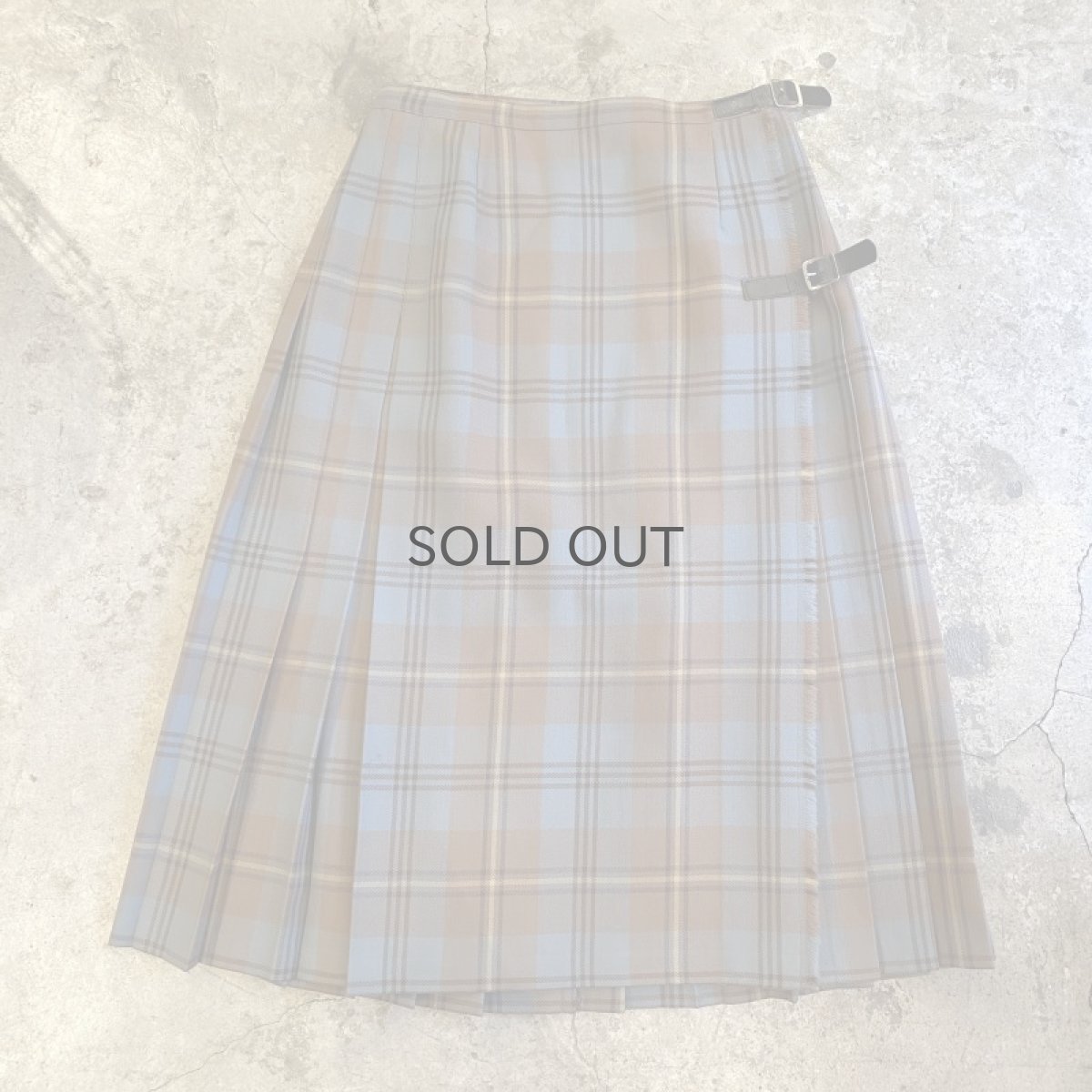 画像1: CHECK PATTERN KILT WRAP DESIGN SKIRT / W25 (1)