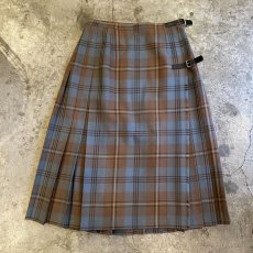 画像1: CHECK PATTERN KILT WRAP DESIGN SKIRT / W25 (1)