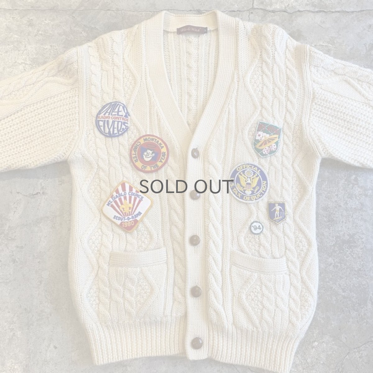 画像7: 【Wiz&Witch】OLD PATCH KNIT CARDIGAN / OS (7)