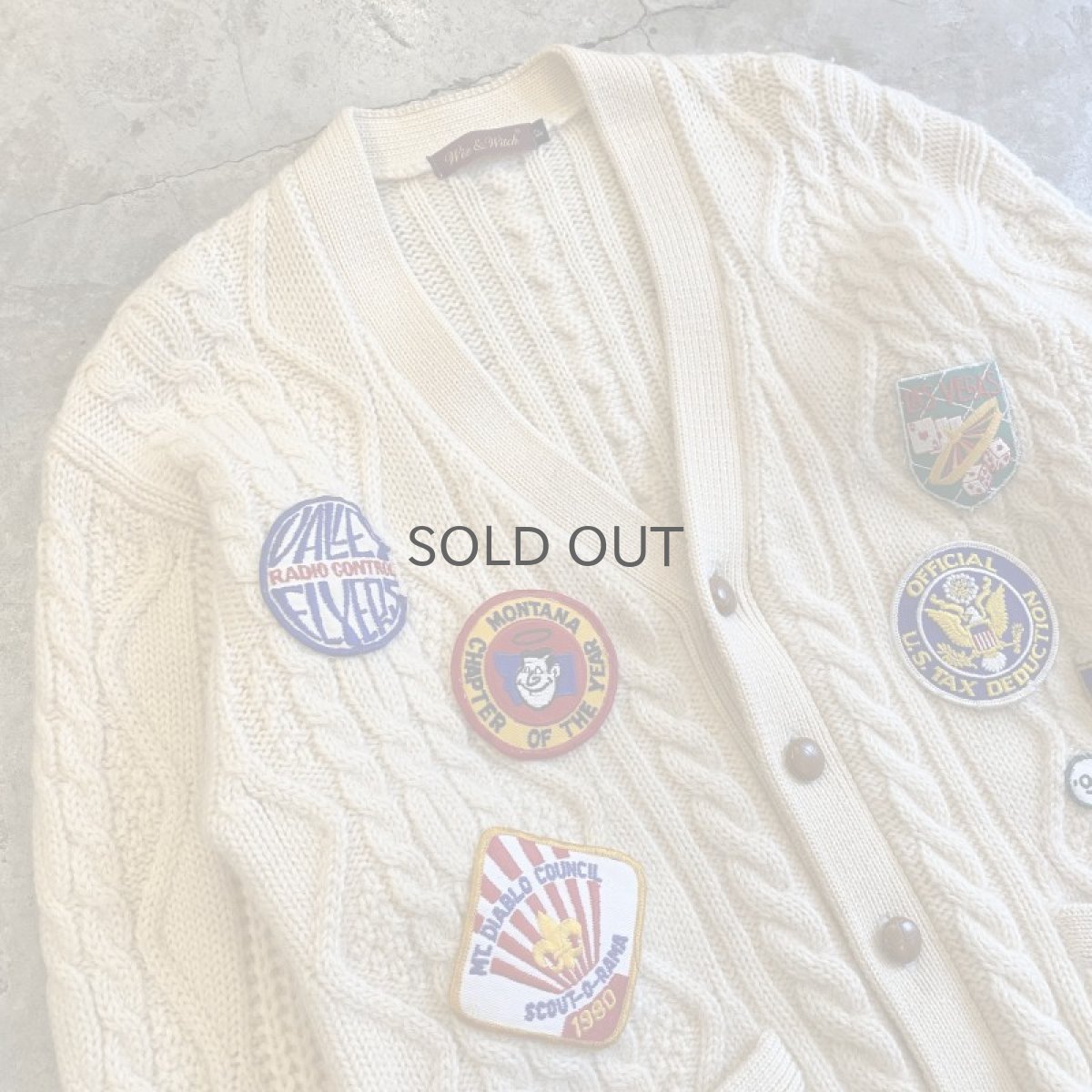 画像3: 【Wiz&Witch】OLD PATCH KNIT CARDIGAN / OS (3)